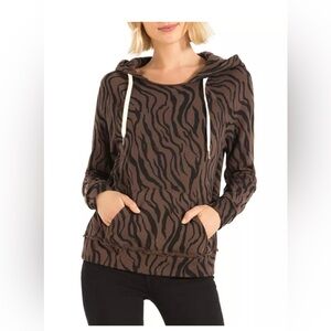 n:philanthropy Sicily Zebra Print Hooded Sweatshirt
